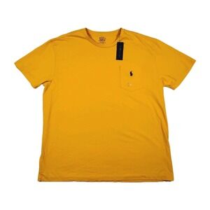 Polo Ralph Lauren Men's Dark Yellow Classic Fit Crew-Neck Pocket T-Shirt Size L